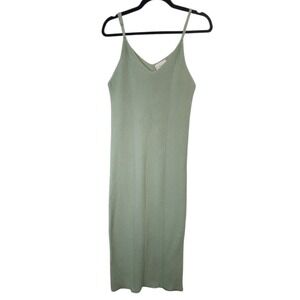 Freshman 1996 Knit Midi Dress Sage Green Sleeveless Casual‎ Size L